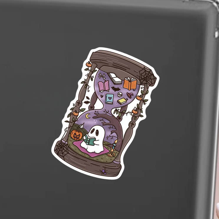 Halloween Hourglass Matte Sticker 3” | Magical Spooky Bookish Gift | Book Lover