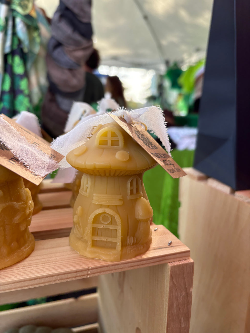 Mushroom Cottage Beeswax Candle
