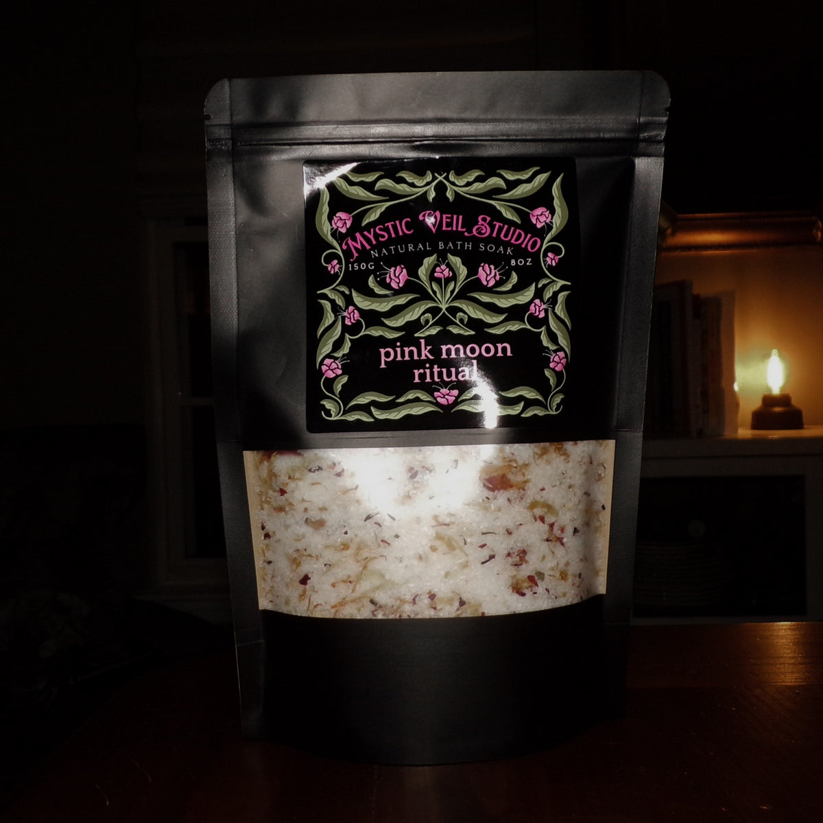 Pink Moon Ritual | 16 OZ Himalayan Pink Salt Bath Soak | Rose Orange Calendula |Soothing | Refreshing | Rejuvenating