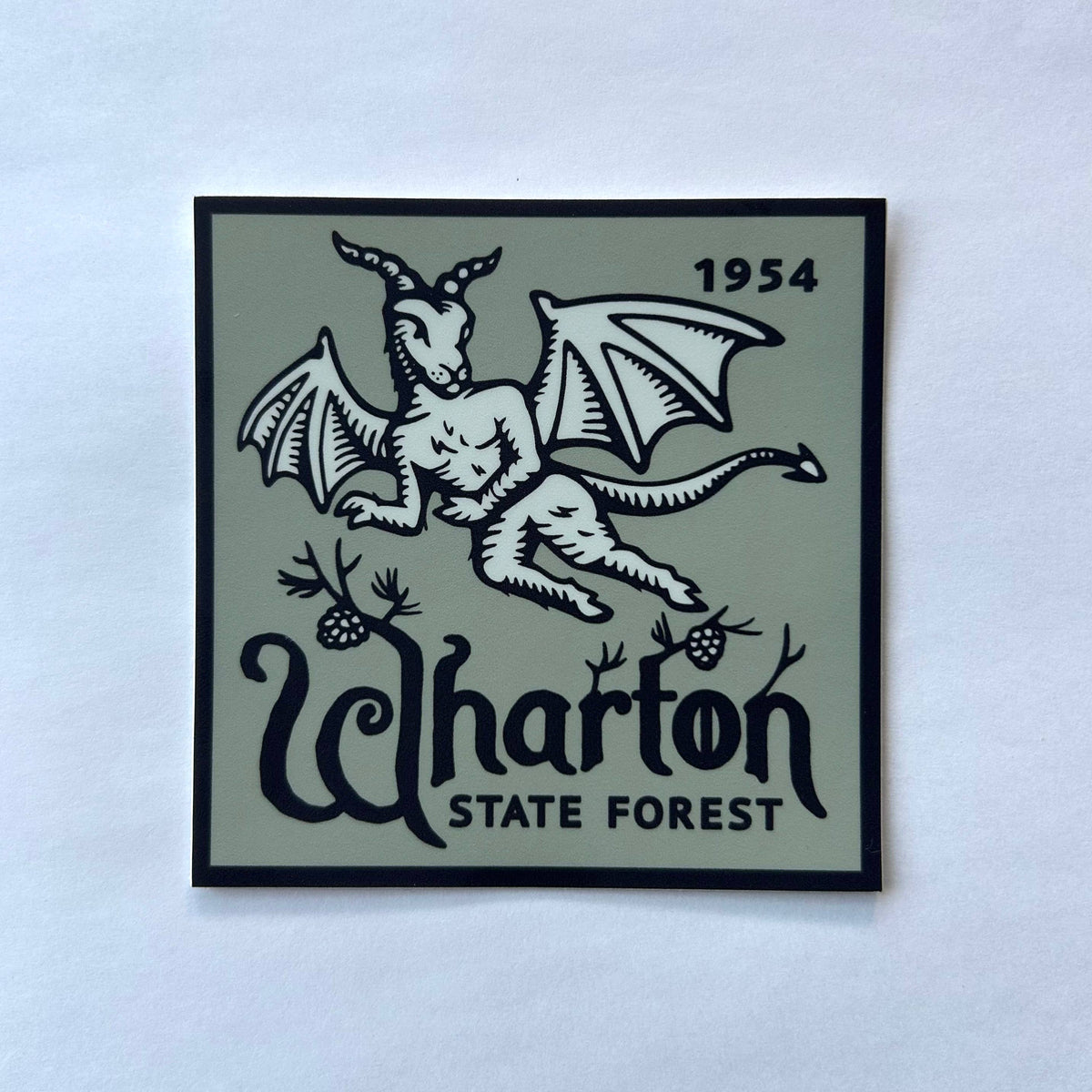Wharton State Forest Matte Vinyl Sticker 3.25” | Waterproof Decal | Jersey Devil | New Jersey Pine Barrens