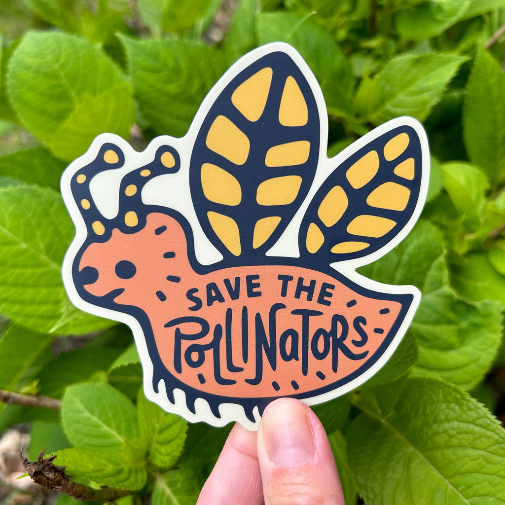 Save the Pollinators Bee/Moth/Butterfly Matte Sticker 4” | Earth Day Sticker | Environmentalism