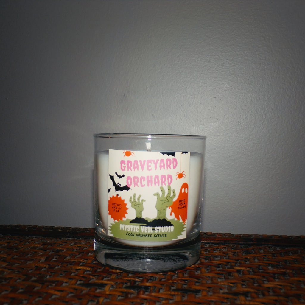 Graveyard Orchard | Apple Cider & Fall Leaves Scented Soy Candle | Halloween Fragrance | Fall Collection