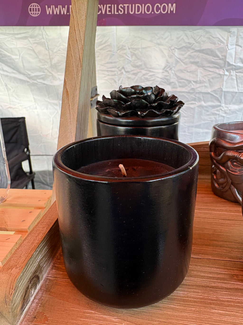 Gothic Peony | “Siren’s Lure” Scented Soy Candle | Reusable Concrete Jar | Eco-Friendly | Refillable