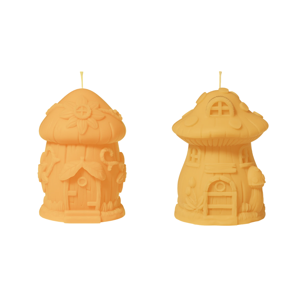 Mushroom Cottage Beeswax Candle