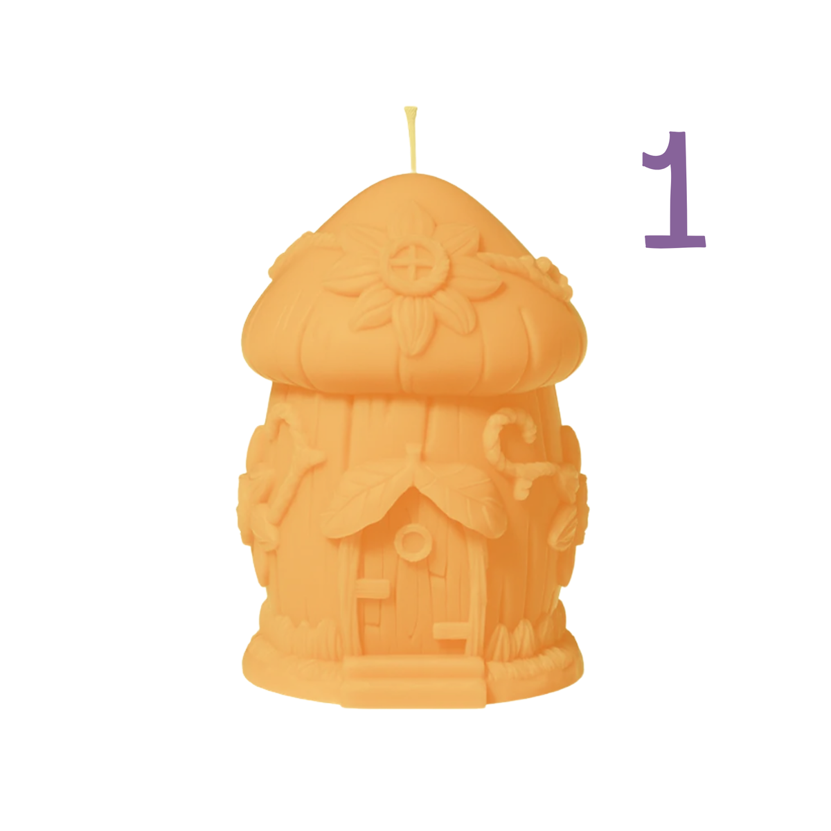Mushroom Cottage Beeswax Candle