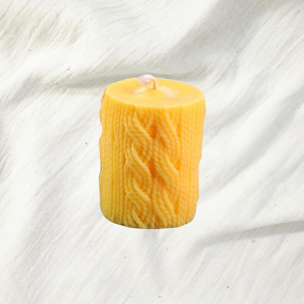 Aran Sweater Pillar Candle | Soy or Beeswax
