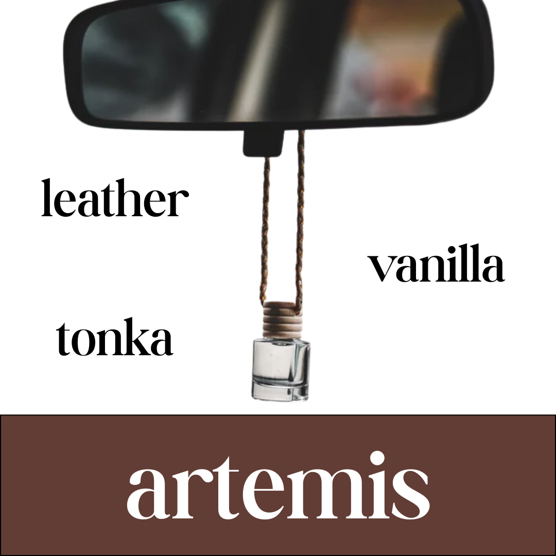artemis car diffuser | leather + vanilla bean