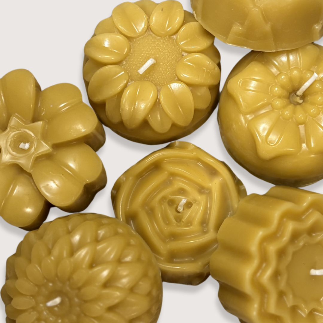 floral beeswax candles