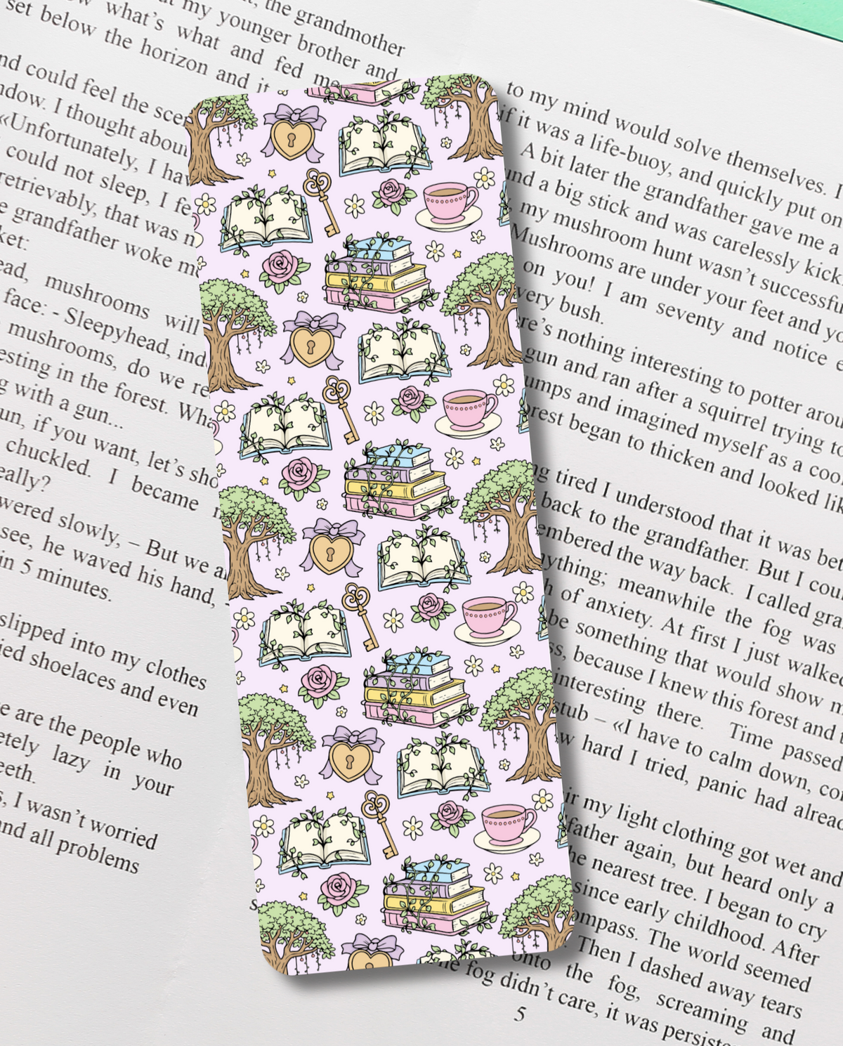 Enchanted Forest Bookmark | Whimsical Magical Bookish Gift | Matte Double-Sided Bookmark | Book Lover