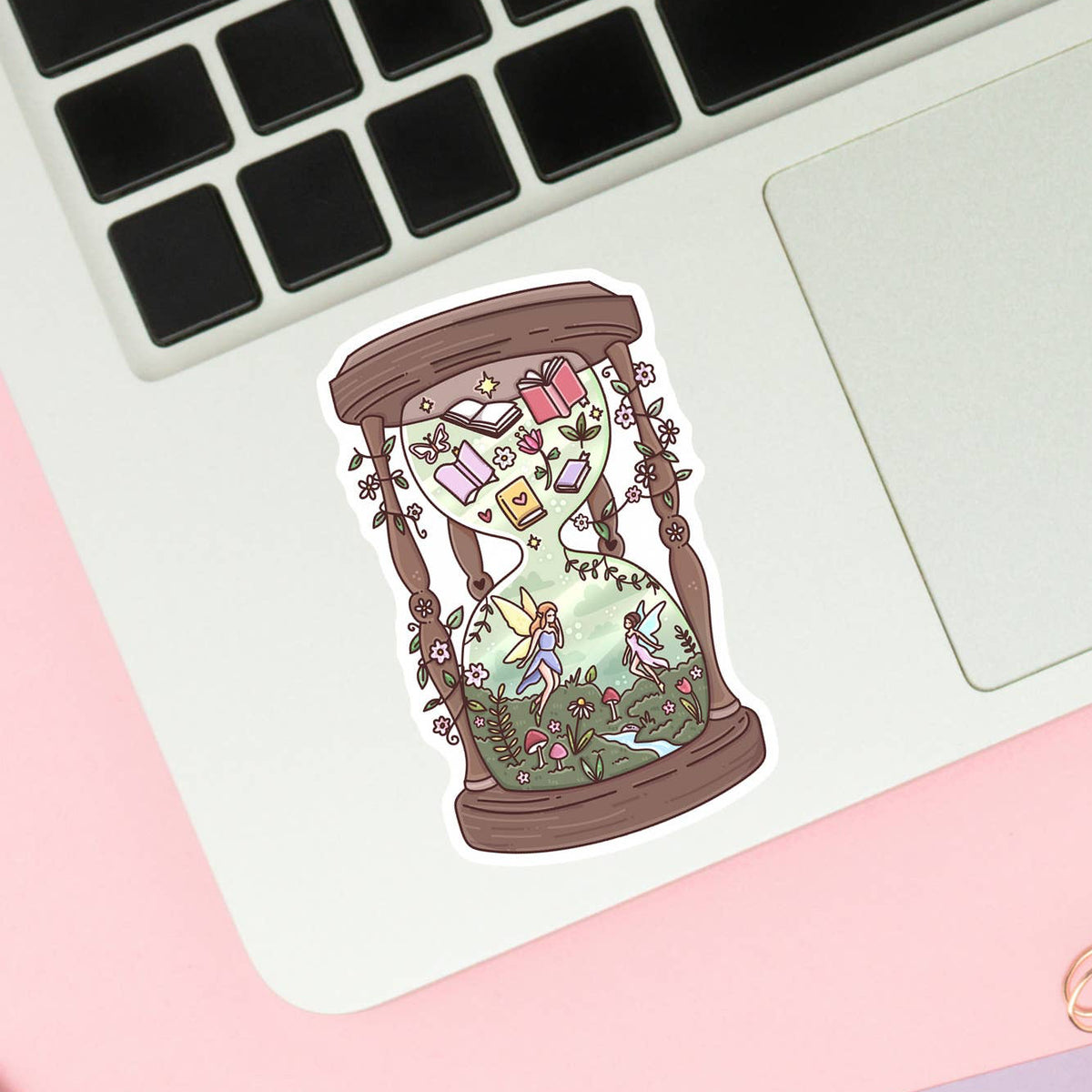 Fairy Tale Hourglass Matte Sticker 3” | Fantasy Magical Bookish Gift | Book Lover