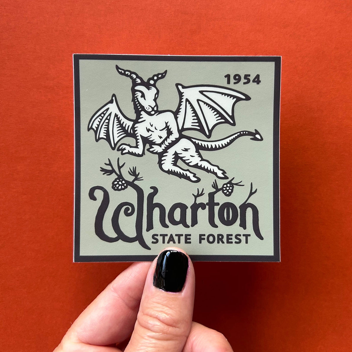 Wharton State Forest Matte Vinyl Sticker 3.25” | Waterproof Decal | Jersey Devil | New Jersey Pine Barrens